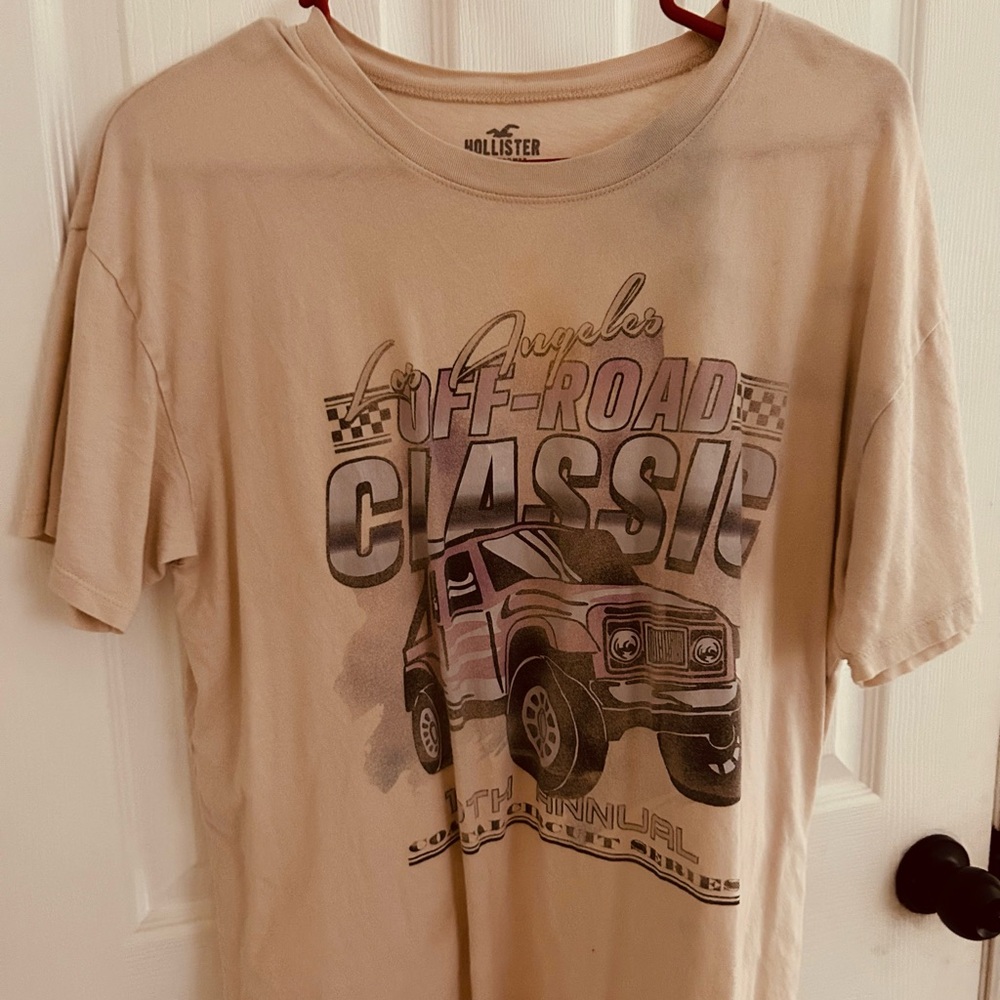 Hollister Cream Cotton T-Shirt